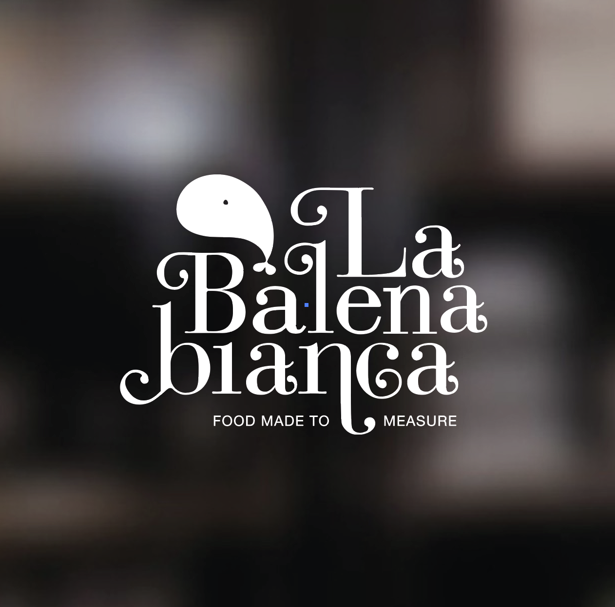 Logo bianco La Balena Bianca su fondo scuro