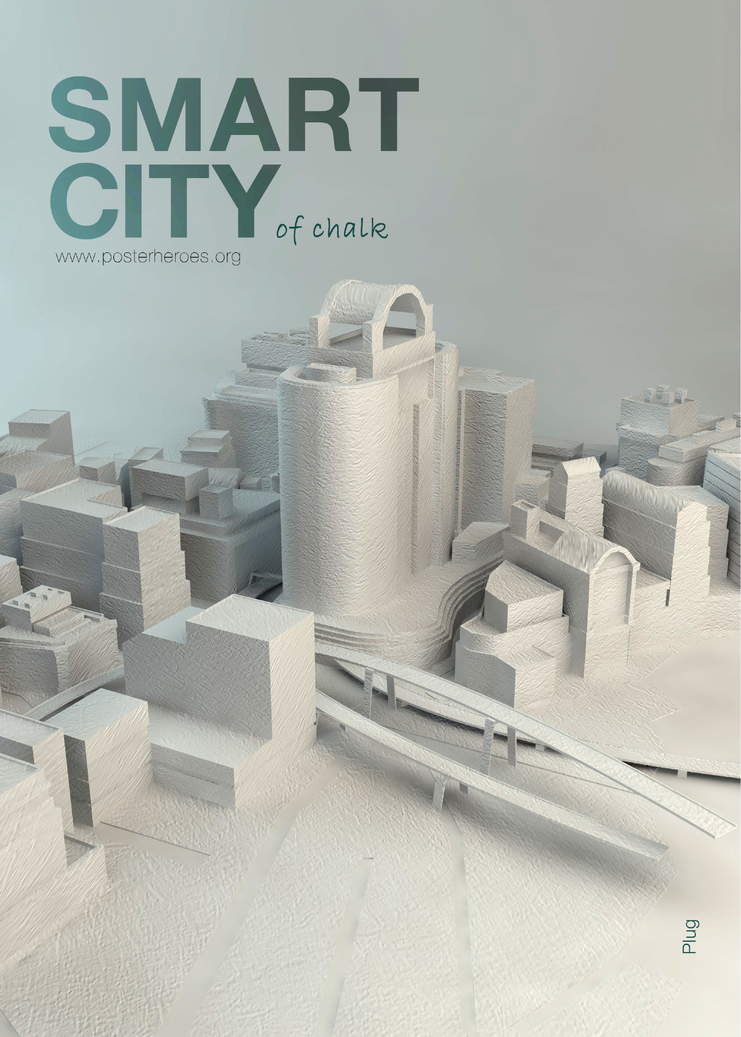 Poster Smart City: città e strutture rese in gesso