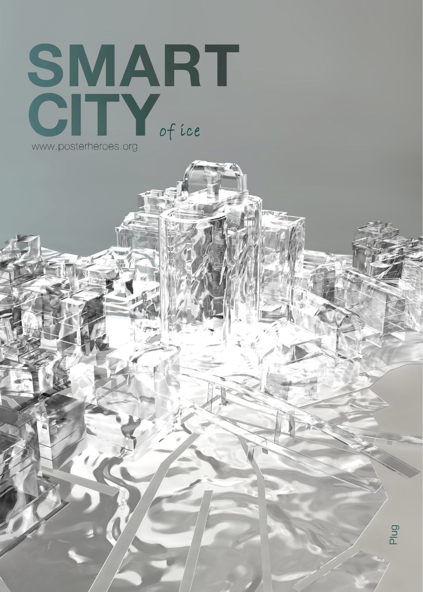 Poster Smart City: città e strutture rese in ghiaccio
