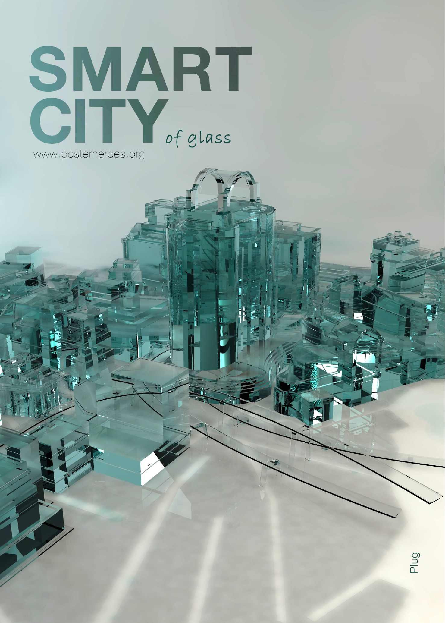 Poster Smart City: città e strutture rese in vetro